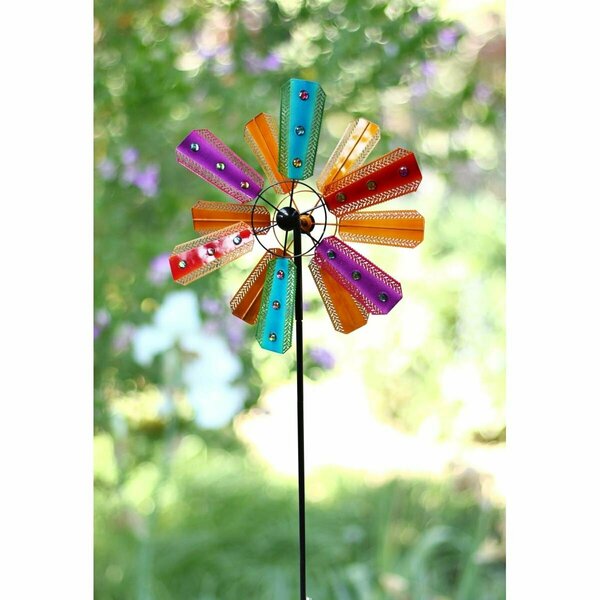 Lawnitator Corp  Colorful Kinetic Wind Spinner Garden Stake with Gems LA1532802